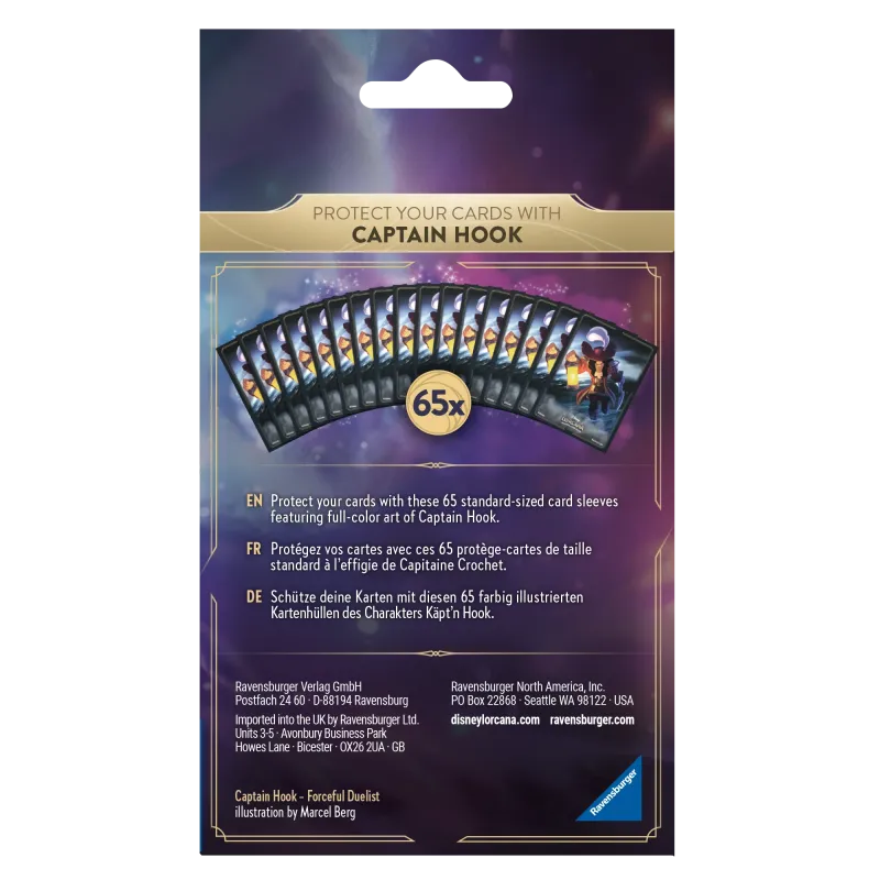 Protetor de Cartas 66mm x 91mm (Padrão) Disney Lorcana - The First Chapter - Capitão Gancho