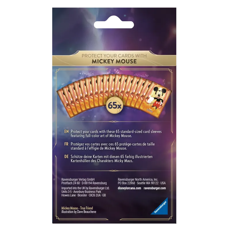 Protetor de Cartas 66mm x 91mm (Padrão) Disney Lorcana - The First Chapter - Mickey Mouse