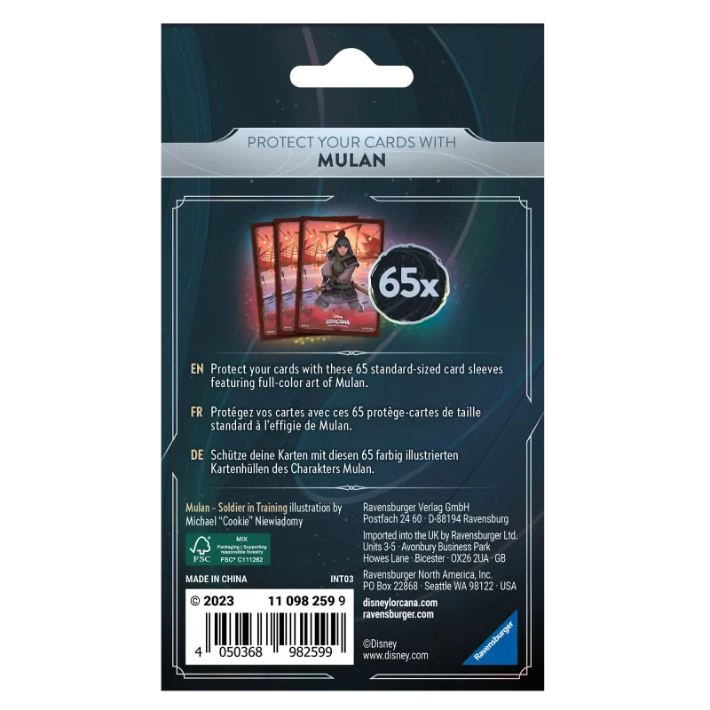 Protetor de Cartas 66mm x 91mm (Padrão) Disney Lorcana - Rise of the Floodborn - Mulan
