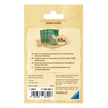 Protetor de Cartas 66mm x 91mm (Padrão) Disney Lorcana - Into the Inklands - Robin Hood