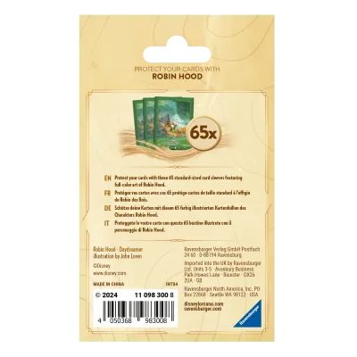 Protetor de Cartas 66mm x 91mm (Padrão) Disney Lorcana - Into the Inklands - Robin Hood