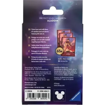 Protetor de Cartas 66mm x 91mm (Padrão) Disney Lorcana - Shimmering Skies - Aladdin Protetor de Cartas 66mm x 91mm (Padrão) Disney Lorcana - Shimmering Skies - Aladdin