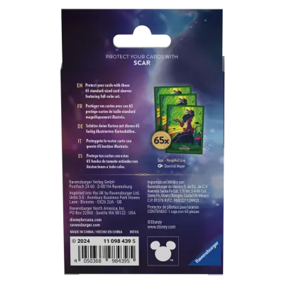 Protetor de Cartas 66mm x 91mm (Padrão) Disney Lorcana - Azurite Sea - Scar