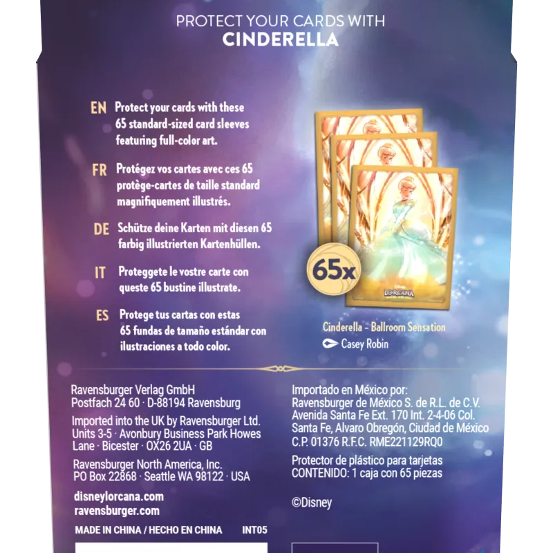 Protetor de Cartas 66mm x 91mm (Padrão) Disney Lorcana - Archazia's Island - Cinderella