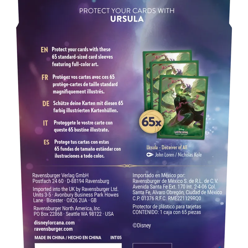 Protetor de Cartas 66mm x 91mm (Padrão) Disney Lorcana - Archazia's Island - Ursula