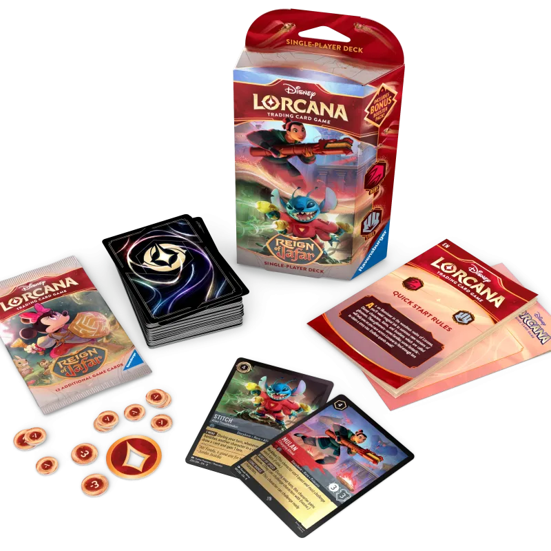 Disney Lorcana - Reign of Jafar - Deck - Ruby & Steel (inglês) Disney Lorcana - Reign of Jafar - Deck - Ruby & Steel (inglês)