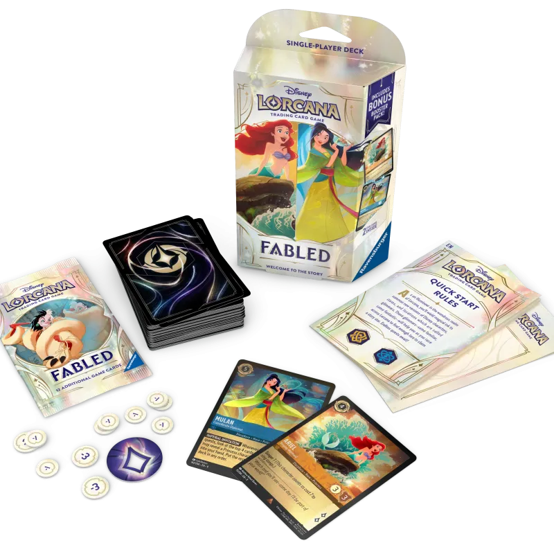 Disney Lorcana - Fabled - Deck - Amber & Sapphire (inglês) Disney Lorcana - Fabled - Deck - Amber & Sapphire (inglês)