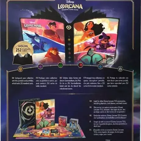 Portfólio 18 bolsos 14 folhas Disney Lorcana - Nicholas Kole Portfólio 18 bolsos 14 folhas Disney Lorcana - Nicholas Kole