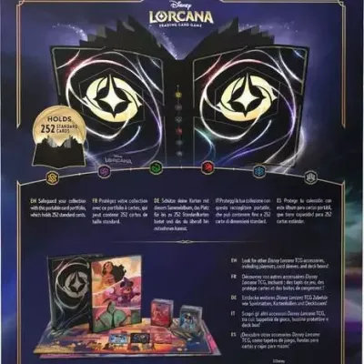 Portfólio 18 bolsos 14 folhas Disney Lorcana - Fundo de Carta Portfólio 18 bolsos 14 folhas Disney Lorcana - Fundo de Carta