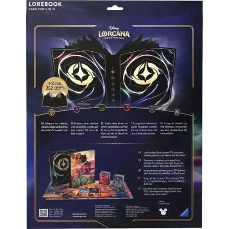 Portfólio 18 bolsos 14 folhas Disney Lorcana - Fundo de Carta