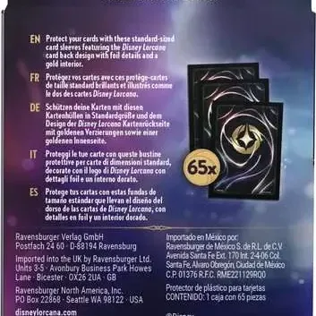 Protetor de Cartas 66mm x 91mm (Padrão) Disney Lorcana - Fundo de Carta