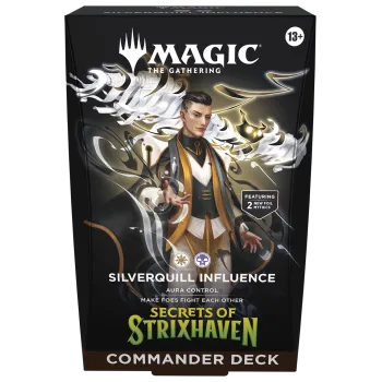Magic - Secrets of Strixhaven - Deck de Commander em inglês - Silverquill Influence