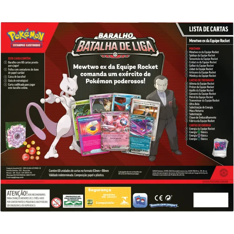 Pokémon - (Deck) Baralho Batalha de Liga - Mewtwo EX