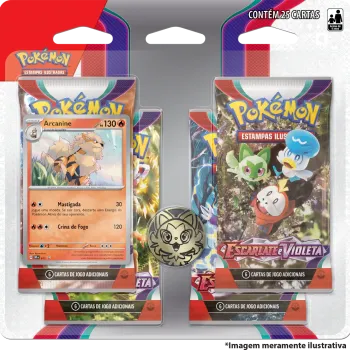 Pokémon - Escarlate e Violeta 01 - Blister com 4 booster + Arcanine