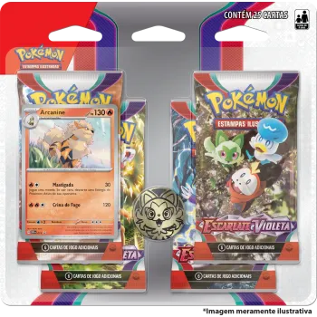 Pokémon - Escarlate e Violeta 01 - Blister com 4 booster + Arcanine