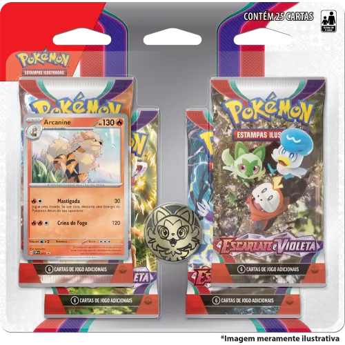 Pokémon - Escarlate e Violeta 01 - Blister com 4 booster + Arcanine