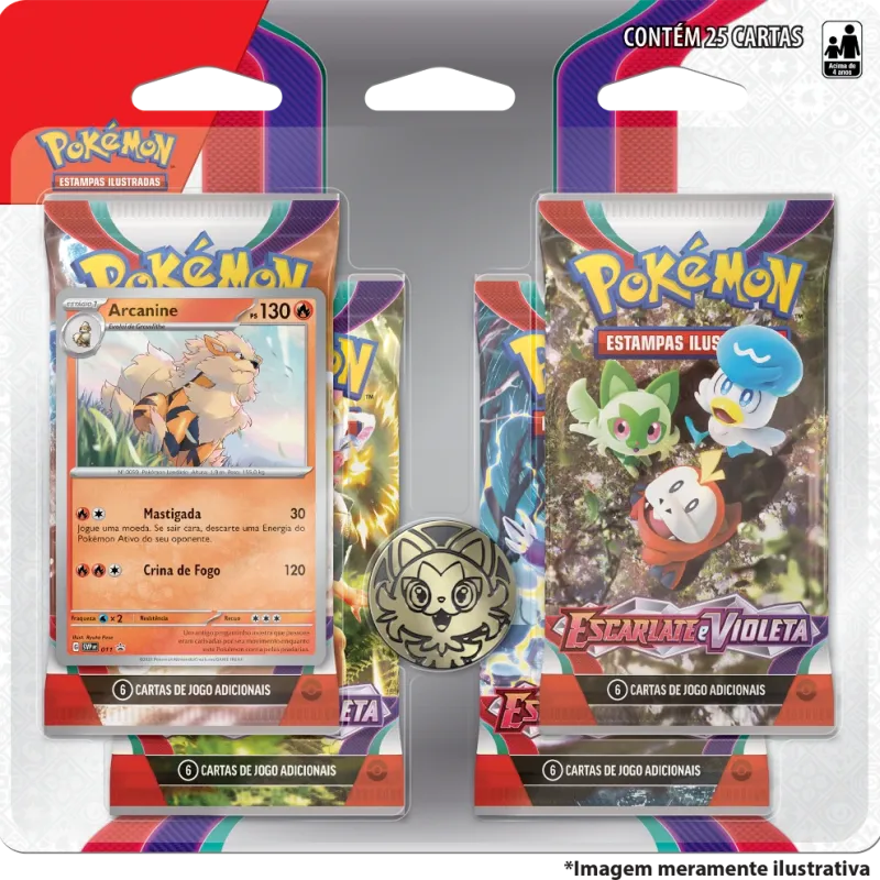 Pokémon - Escarlate e Violeta 01 - Blister com 4 booster + Arcanine