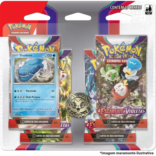 Pokémon - Escarlate e Violeta 01 - Blister com 4 booster + Dondozo