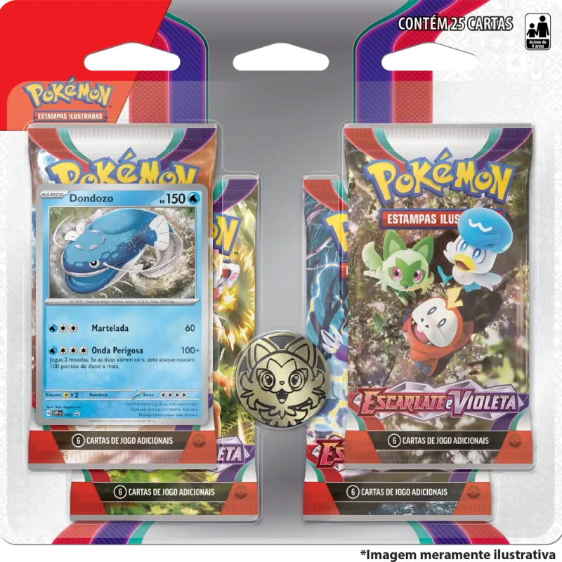 Pokémon - Escarlate e Violeta 01 - Blister com 4 booster + Dondozo