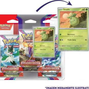 Pokémon - Escarlate e Violeta 02 - Evoluções em Paldea - Blister com 3 booster + Smoliv