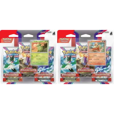 Pokémon - Escarlate e Violeta 02 - Evoluções em Paldea - Kit 2 Blister com 3 booster
