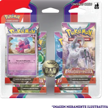 Pokémon - Escarlate e Violeta 02 - Evoluções em Paldea - Blister com 4 booster + Tinkatink