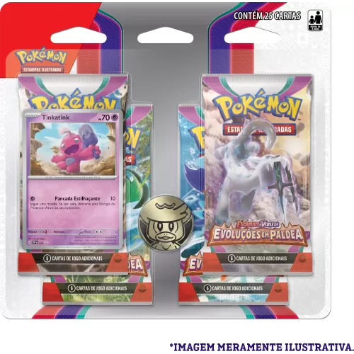 Pokémon - Escarlate e Violeta 02 - Evoluções em Paldea - Blister com 4 booster + Tinkatink