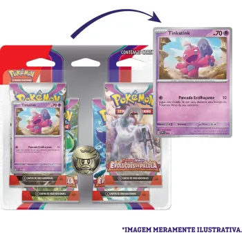 Pokémon - Escarlate e Violeta 02 - Evoluções em Paldea - Blister com 4 booster + Tinkatink