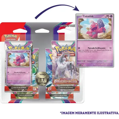 Pokémon - Escarlate e Violeta 02 - Evoluções em Paldea - Blister com 4 booster + Tinkatink