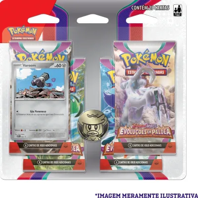 Pokémon - Escarlate e Violeta 02 - Evoluções em Paldea - Blister com 4 booster + Varoom