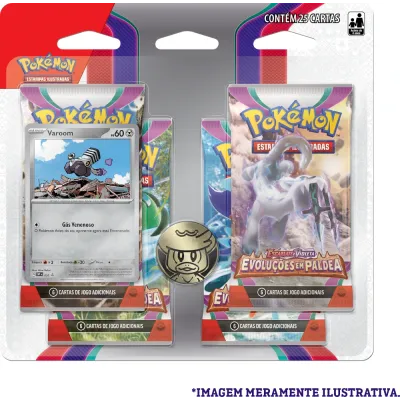 Pokémon - Escarlate e Violeta 02 - Evoluções em Paldea - Blister com 4 booster + Varoom