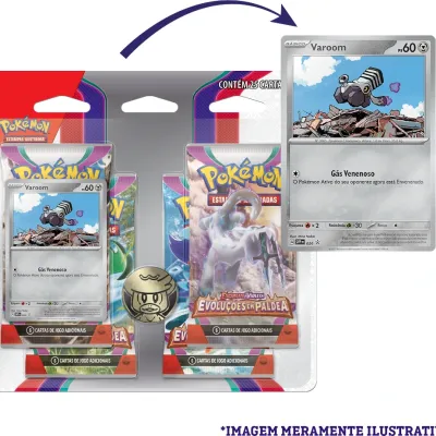 Pokémon - Escarlate e Violeta 02 - Evoluções em Paldea - Blister com 4 booster + Varoom