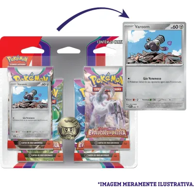 Pokémon - Escarlate e Violeta 02 - Evoluções em Paldea - Blister com 4 booster + Varoom