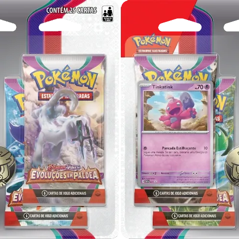 Pokémon - Escarlate e Violeta 02 - Evoluções em Paldea - Kit 2 Blister com 4 booster