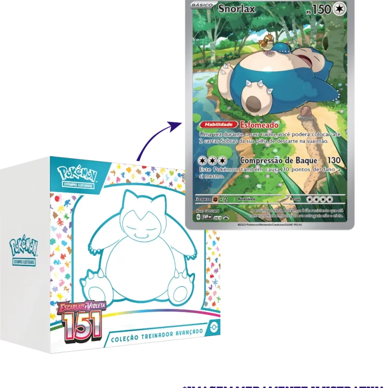 Pokémon - Escarlate e Violeta 03,5 - 151 - Coleção Treinador Avançado Snorlax