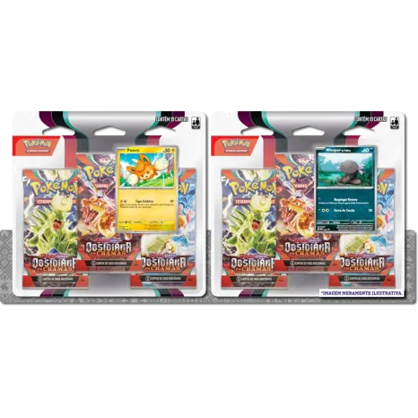 Pokémon - Escarlate e Violeta 03 - Obsidiana em Chamas - Kit 2 Blister com 3 booster