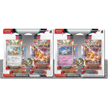 Pokémon - Escarlate e Violeta 03 - Obsidiana em Chamas - Kit 2 Blister com 4 booster