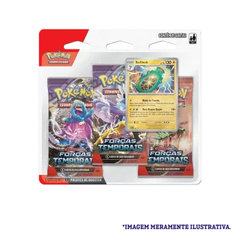 Pokémon - Escarlate e Violeta 05 - Forças Temporais - Blister com 3 booster + Bellibolt