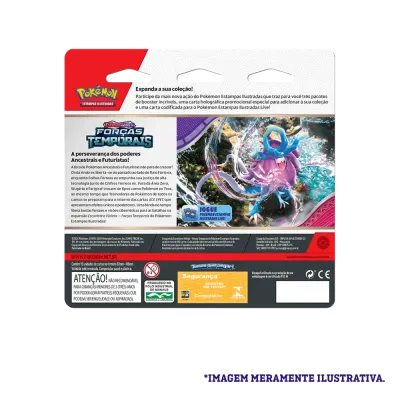 Pokémon - Escarlate e Violeta 05 - Forças Temporais - Blister com 3 booster + Carvanha