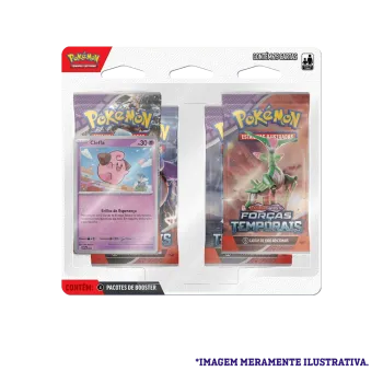 Pokémon - Escarlate e Violeta 05 - Forças Temporais - Blister com 4 booster + Cleffa