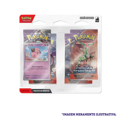 Pokémon - Escarlate e Violeta 05 - Forças Temporais - Blister com 4 booster + Cleffa