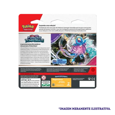 Pokémon - Escarlate e Violeta 05 - Forças Temporais - Blister com 4 booster + Cleffa