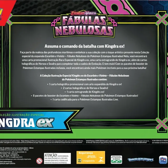 Pokémon - Escarlate e Violeta 06.5 - Fábulas Nebulosas - Coleção Especial Kingdra EX Pokémon - Escarlate e Violeta 06.5 - Fábulas Nebulosas - Coleção Especial Kingdra EX