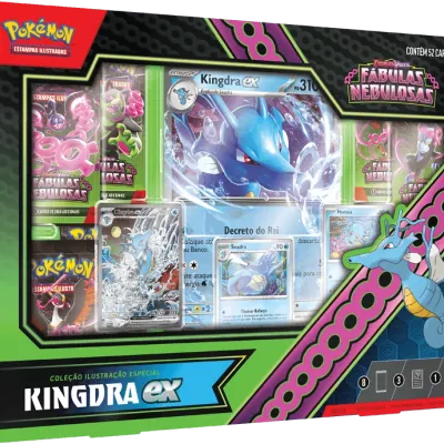 Pokémon - Escarlate e Violeta 06.5 - Fábulas Nebulosas - Coleção Especial Kingdra EX Pokémon - Escarlate e Violeta 06.5 - Fábulas Nebulosas - Coleção Especial Kingdra EX