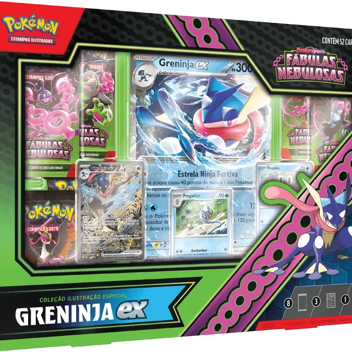 Pokémon - Escarlate e Violeta 06.5 - Fábulas Nebulosas - Coleção Especial Greninja EX Pokémon - Escarlate e Violeta 06.5 - Fábulas Nebulosas - Coleção Especial Greninja EX