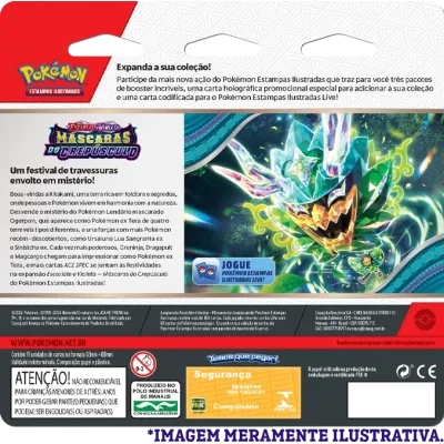 Pokémon - Escarlate e Violeta 06 - Máscaras do Crepúsculo - Blister com 3 booster + Pupitar