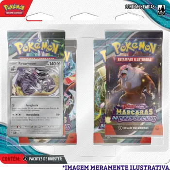 Pokémon - Escarlate e Violeta 06 - Máscaras do Crepúsculo - Blister com 4 booster + Revavroom