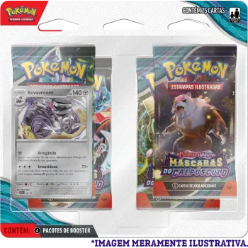 Pokémon - Escarlate e Violeta 06 - Máscaras do Crepúsculo - Blister com 4 booster + Revavroom