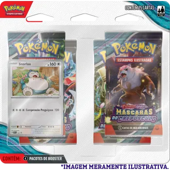 Pokémon - Escarlate e Violeta 06 - Máscaras do Crepúsculo - Blister com 4 booster + Snorlax
