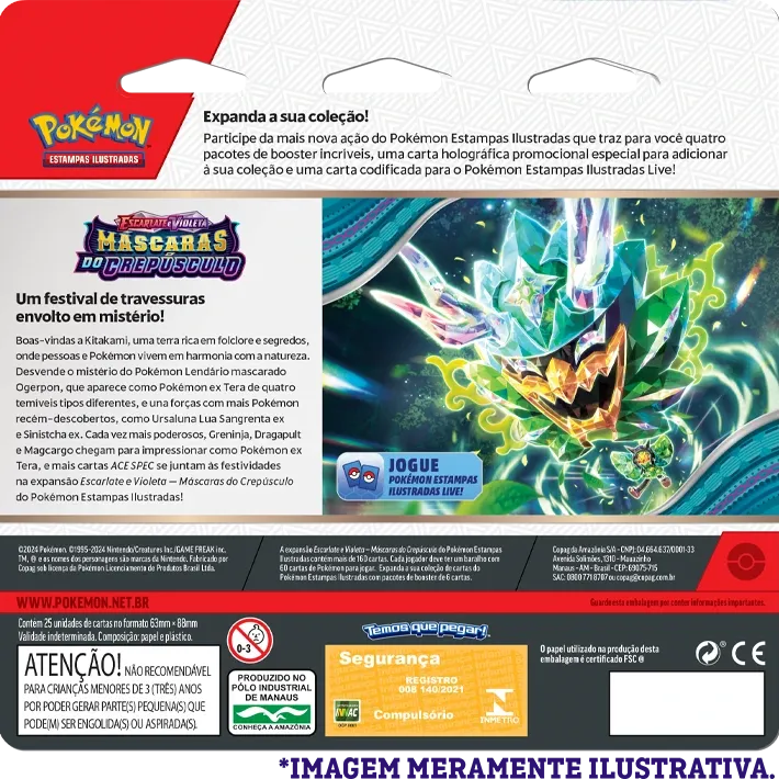 Pokémon - Escarlate e Violeta 06 - Máscaras do Crepúsculo - Blister com 4 booster + Revavroom
